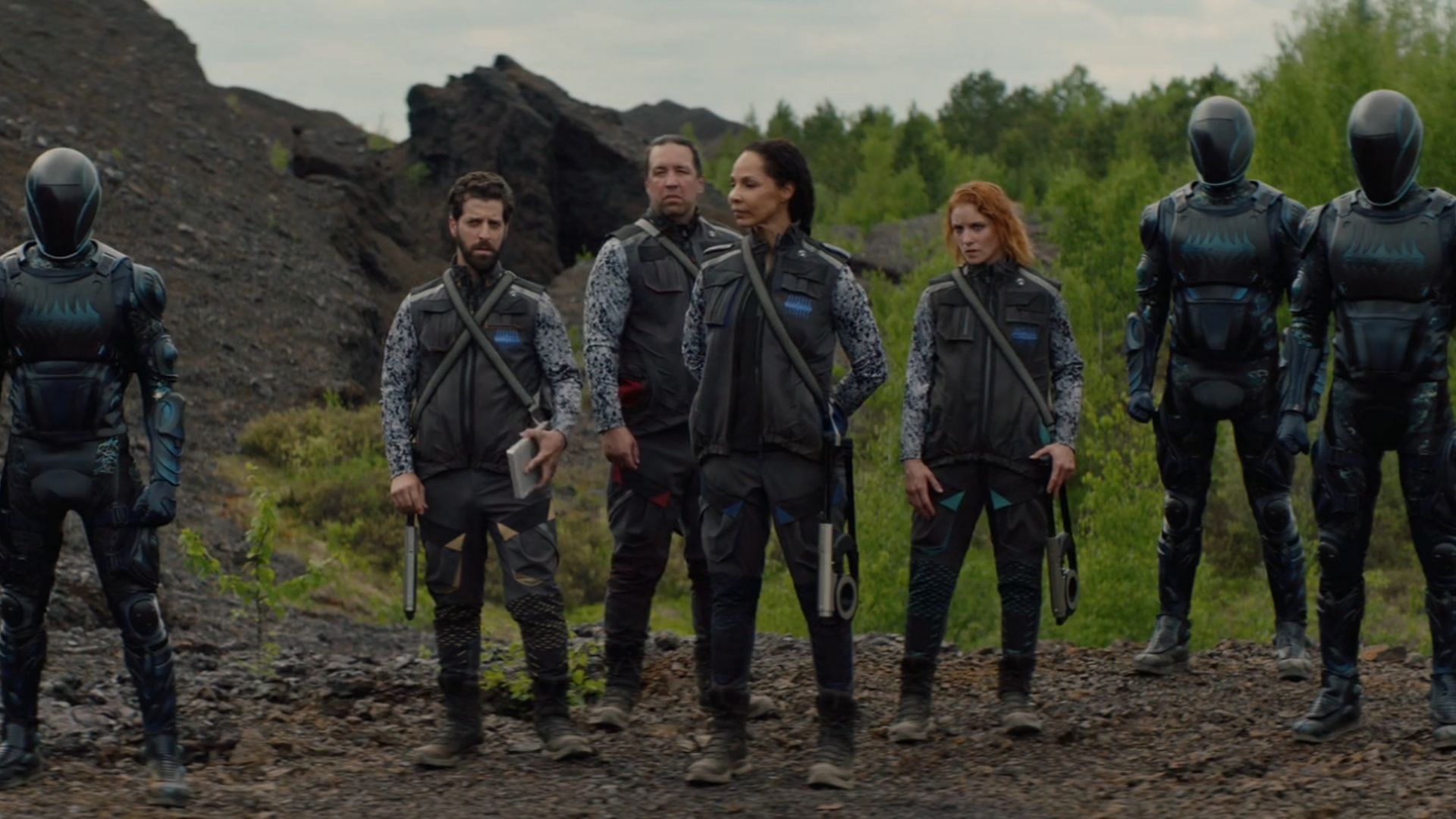 An image of the GrayCris team from Murderbot episode 9 (Image via Apple TV+)
